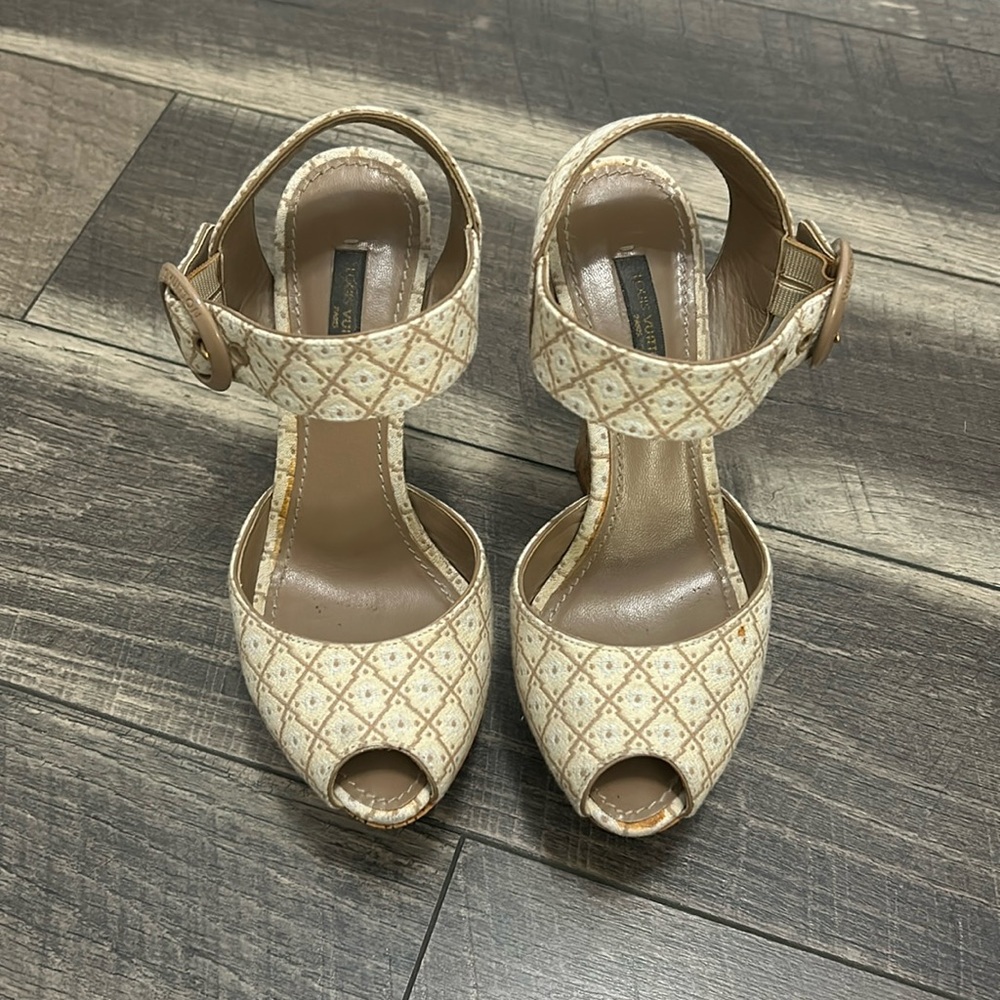 authentic louis vuitton wedge heels